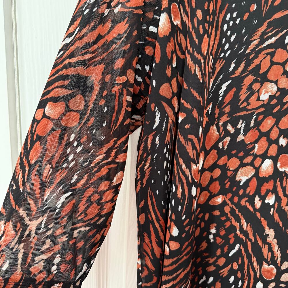 Kasper Women's Multicolor Printed Mesh Top Size 2X - Picture 6 of 13
